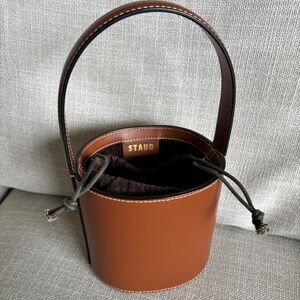 Staud Mini Bissett Leather Bucket Bag